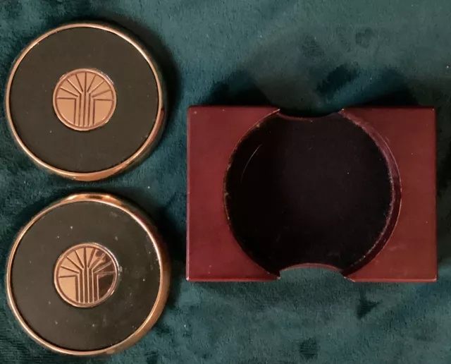 Oglethorpe Power Corporation Brass Plated Coaster Set - Used