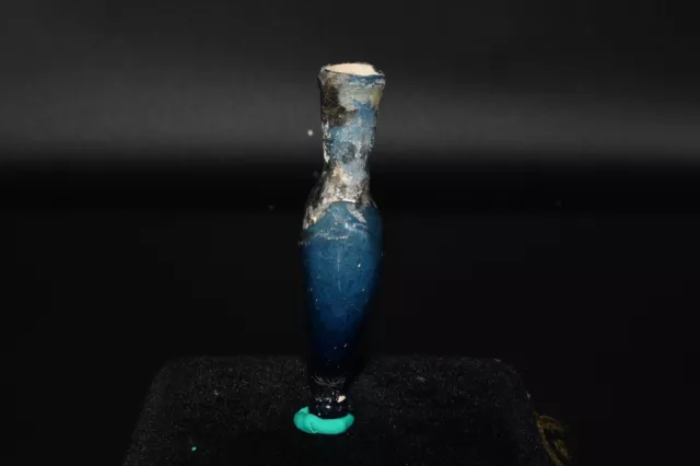 Genuine Ancient Roman Glass Vial Bottle with Blue Patina C. 1st - 2nd Century AD 2