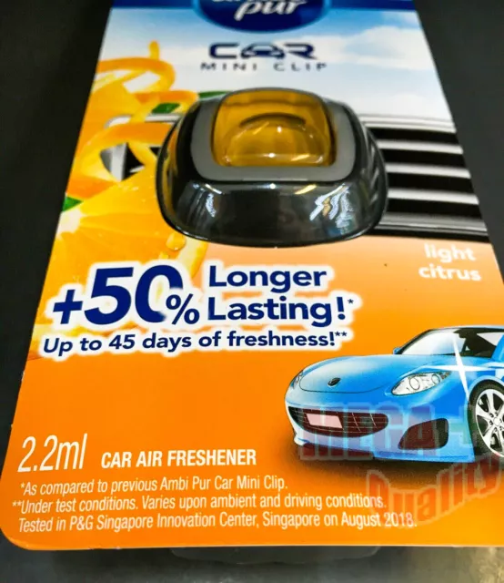 Ambi Pur Car Mini Vent Clip Air Freshener Fragrance Perfume 2ml. # Light Citrus 2