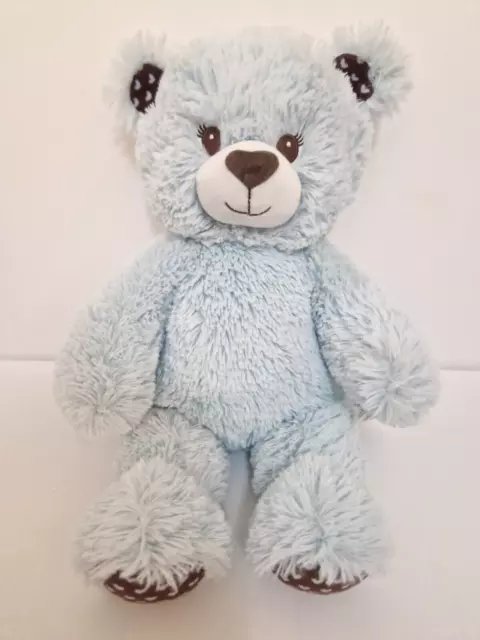 Build A Bear Cuddly Hearts Blue Bear 2014 Brown Eyes Nose Paws 16"