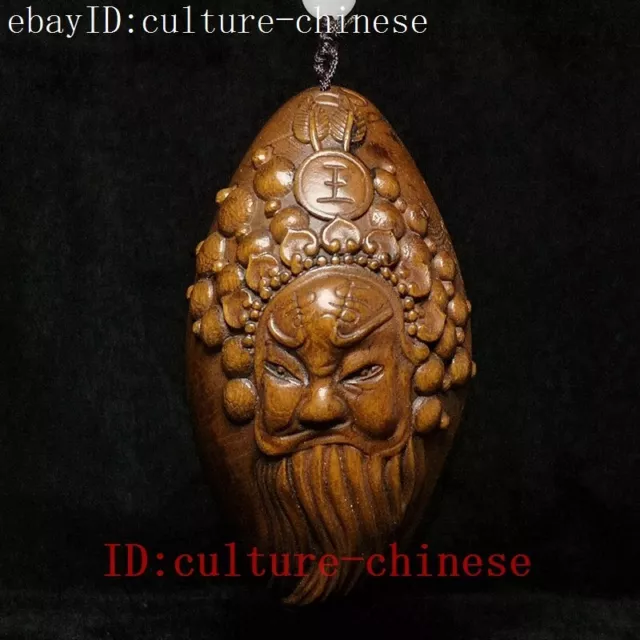 H 7.8 CM Chinese boxwood hand carved Old Beijing Facial makeup person netsuke