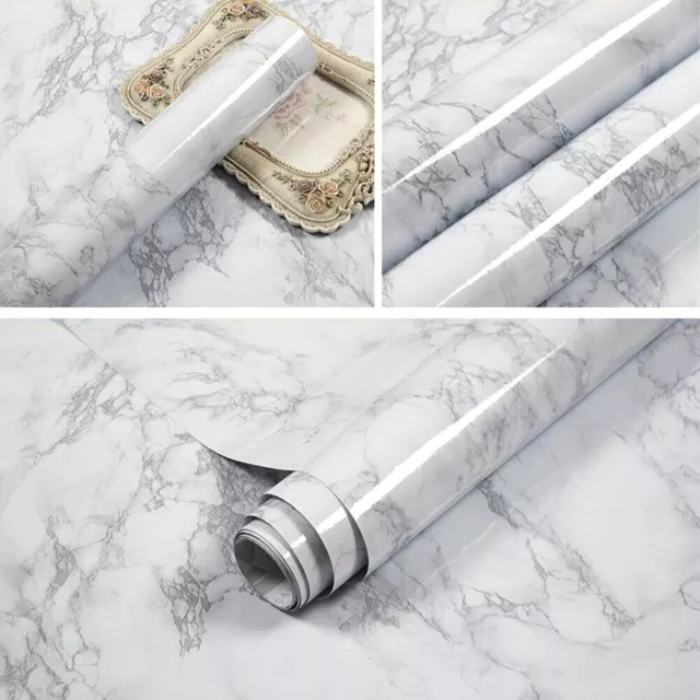 Pegatinas de pared de cocina de papel tapiz autoadhesivo de mármol de 23""x98