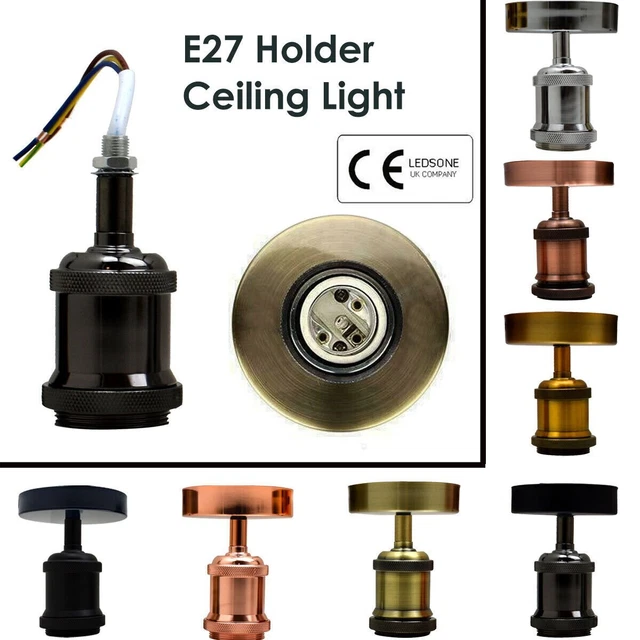 Vintage Ceiling Lamp Retro Flush Mount E27 Lamp Holder Ceiling Light Fixture