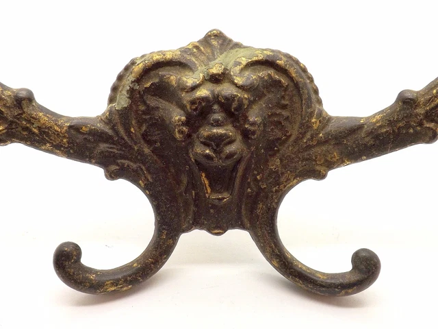 Pair Of Brass Victorian Antique Architectural Coat Hook/Robe Or Towel Wall Hook 4