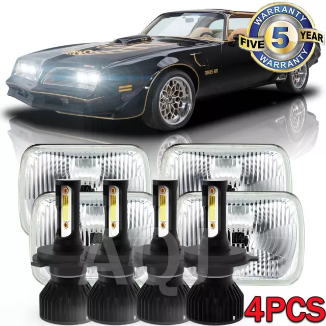 4pcs 4x6" LED Headlights Fit Pontiac Firebird Trans AM 1977 1978 1979 1980 1981+