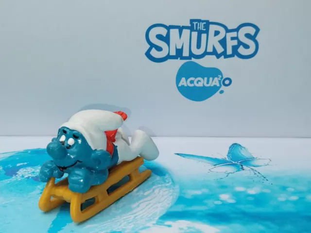 Puffi Puffo Slitta 40201 Smurf Bobsled Var. 2B  Pejo© W.Germany SchleichⓈ Emblem