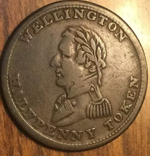 1814 Lower Canada Wellington Half Penny Token