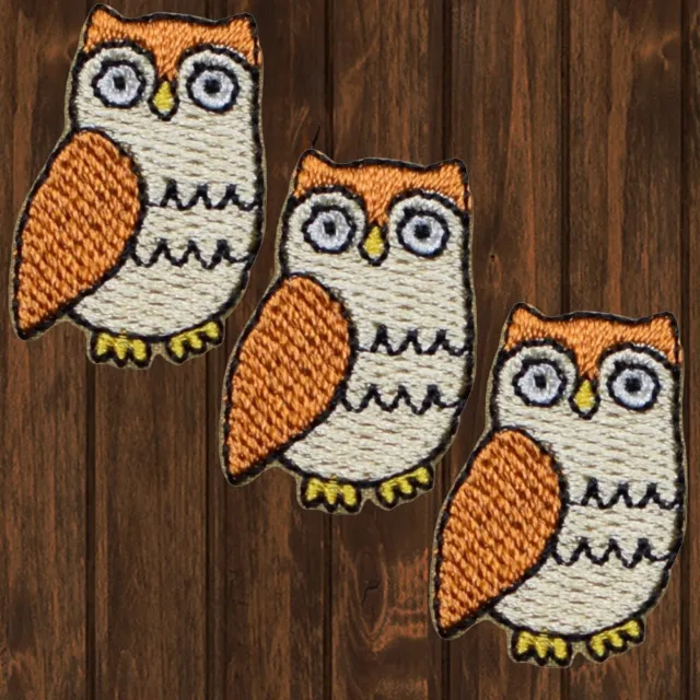 Mini Owl Embroidered Patch — 3-Pack — Iron On