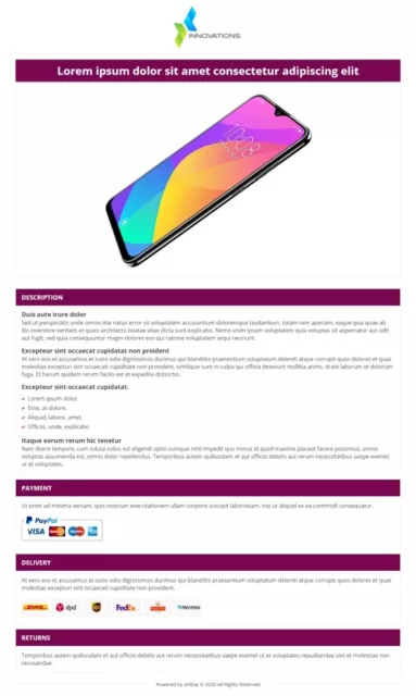 eBay Listing Template Mobile Responsive 2020 [TagBot, BaseLinker] 3