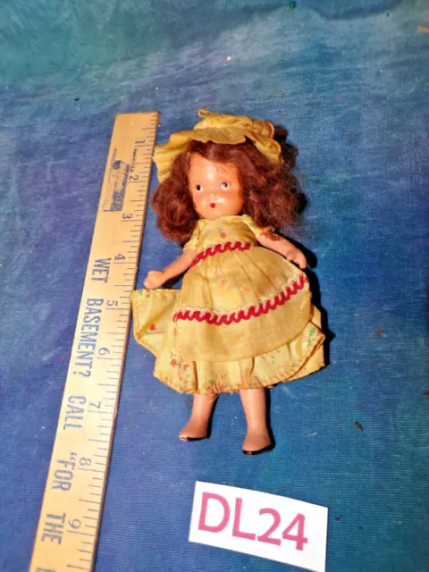 Vintage Nancy Ann NASB Storybook Bisque Doll Yellow & Red Dress DL24