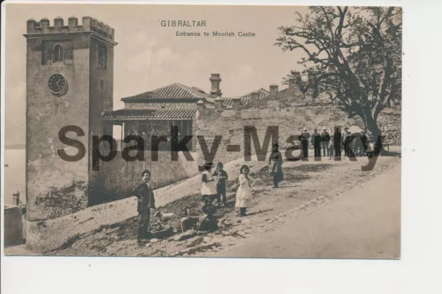 GIBRALTAR Entrance to Moorish Castle RP Vintage Postcard V02