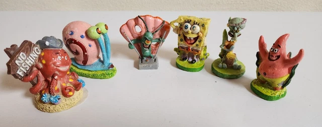 Lot Of 6 Spongebob Aquarium Fish Tank Cave Decor Figures VIACOM 2006 Patrick