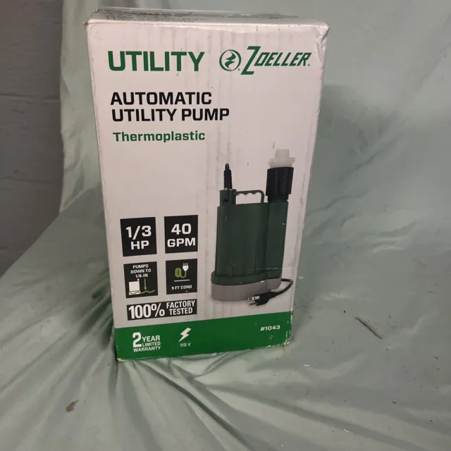 Zoeller Sump Pump 10430006 Thermoplastic Submersible Utility Pump