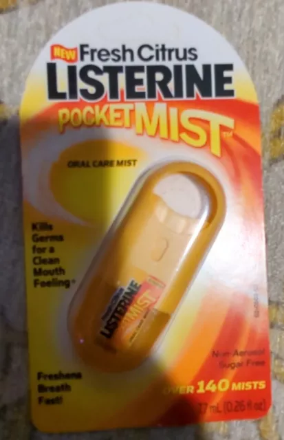Niebla de cuidado oral Listerine PocketMist en cítricos frescos sellada de fábrica nuevo stock antiguo