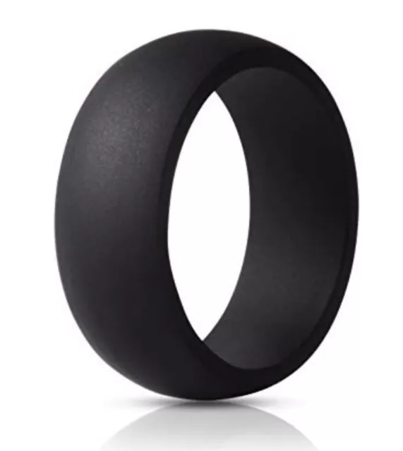 Silicone Rubber Wedding Ring Bands Flexible Comfortable Safe Work Sport Gym 1pc