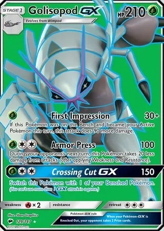 Golisopod GX 129/147 Ultra Rare Pokemon Card (Burning Shadows)