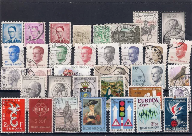 35 Briefmarken Belgien gestempelt, Lot 18