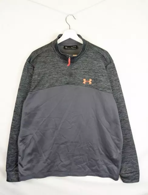 Under armour - Uomo Coldgear 1/4 Zip Pile Pullover - Sciolto - Grigio - XL