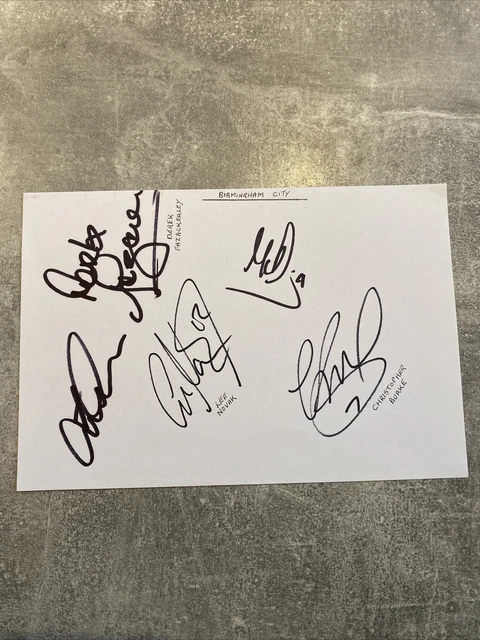 28 x Birmingham City FC signatures - hand signed - white autograph paper