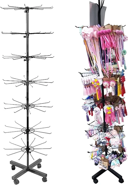 Retail Display Stand 7 Tier Movable Shop Spinner Jewelry Keyring Socking Hats To