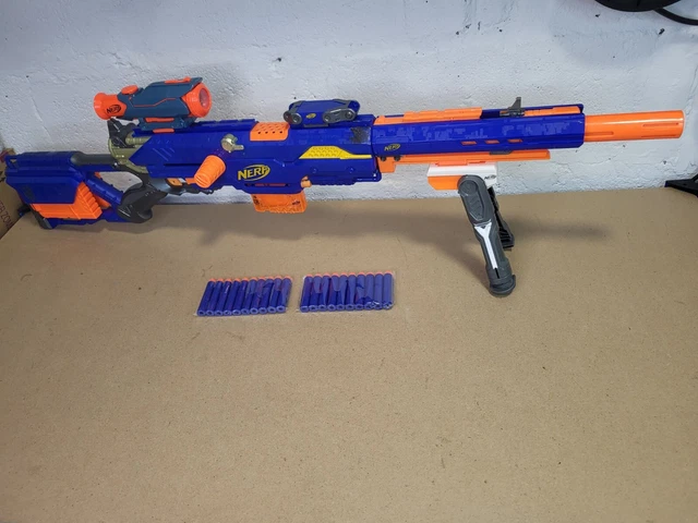 nerf gun elite longstrike cs-6 sniper rifle with modulus attachments + bullets