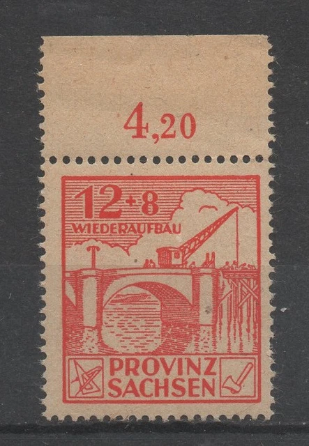 SBZ  Provinz Sachsen 88A  mit Plf. VIII  (Wiederaufbau) postfrisch