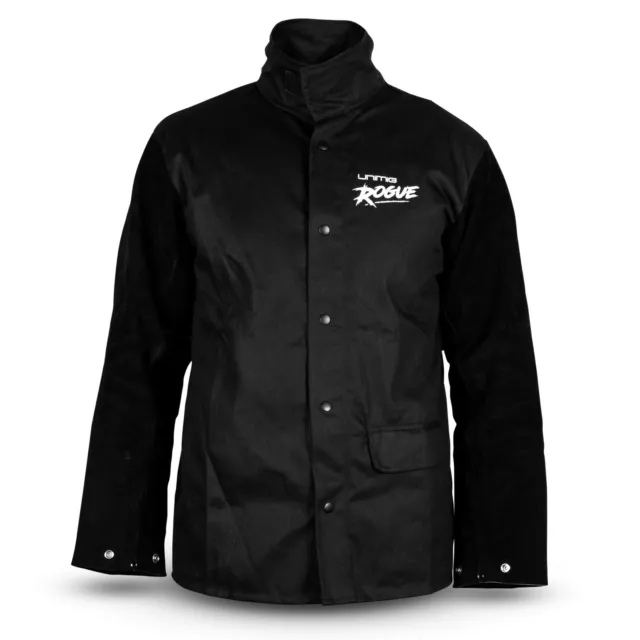 UNIMIG Rogue - XXX LARGE - Black Leather Sleeved Welders / Welding Jacket UMWJ-B