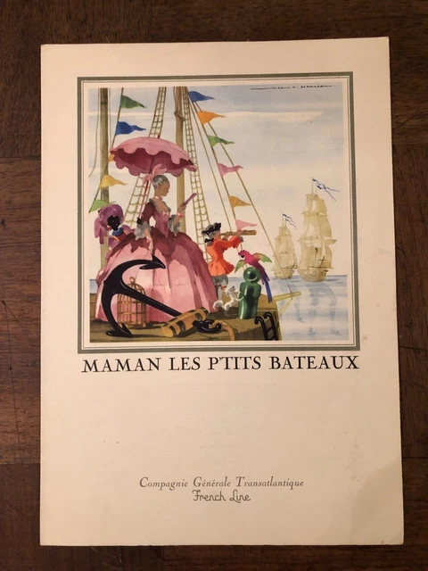 Menu Compagnie Générale Transatlantique, Paquebot " Liberté " 1954