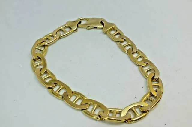 9ct Gold Flat Anchor Curb Bracelet.