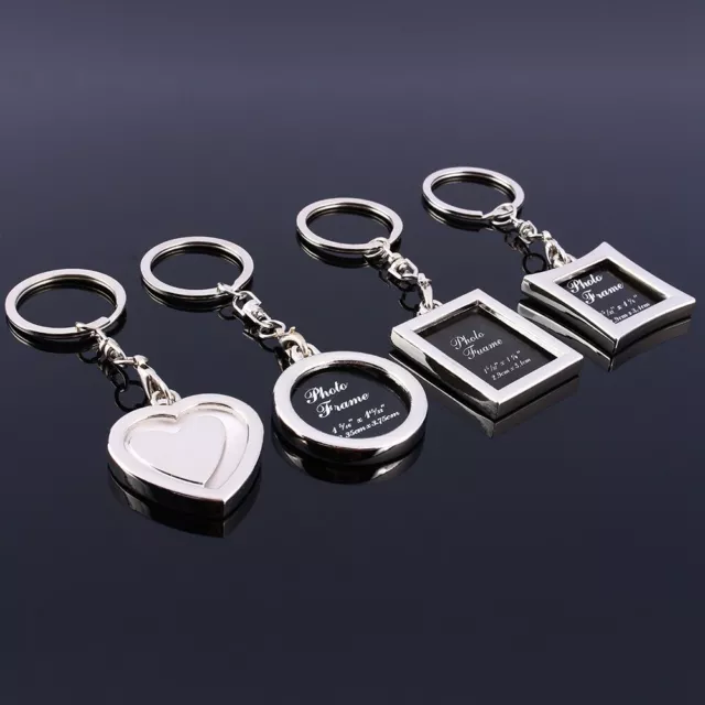 Cute Mini Metal Alloy Insert Photo Picture Frame Keyring Keychain Gift Decor ◑