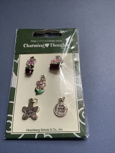 Set of 5 flower themed charms ideal for cardmaking & other crafts - BNIP