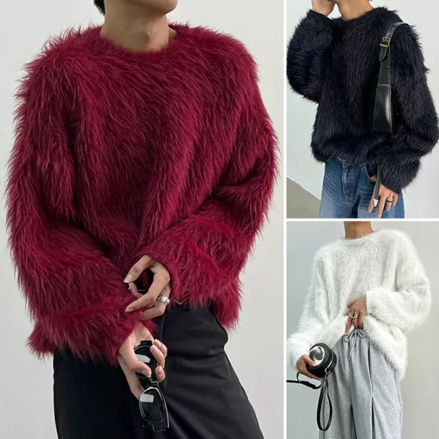 Faux fur sales sweater men