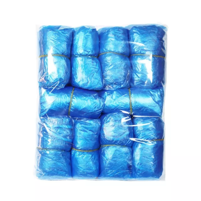 New Blue 100 Pieces of Large Size Disposable Plastic Shoe Covers whthin 50 Yards