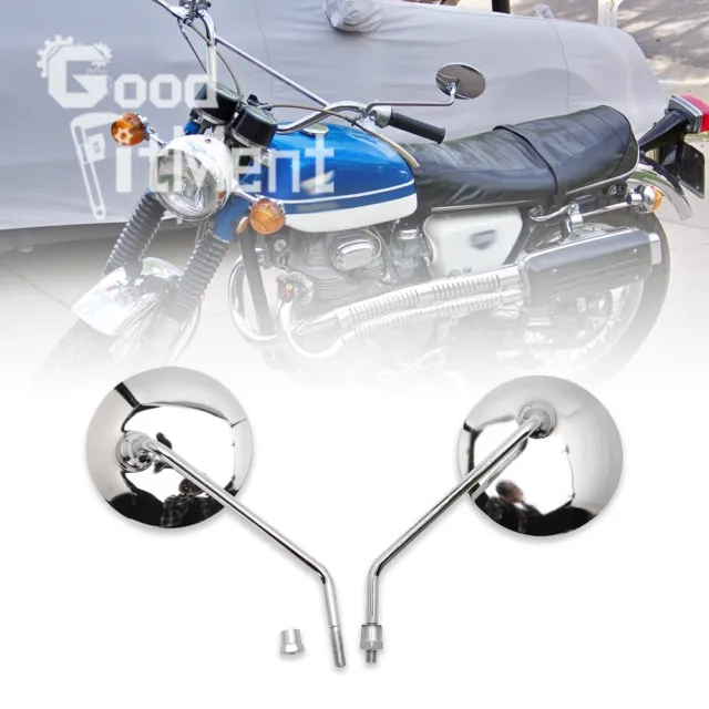 Paar Rund M10 Chrom Motorrad Spiegel Rückspiegel Seitenspiegel für Honda YFZ