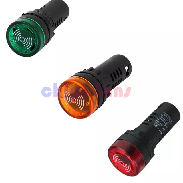 12/24/110/220V AD16-22SM LED Flash Alarm Indicator Signal Lamp with Buzzer