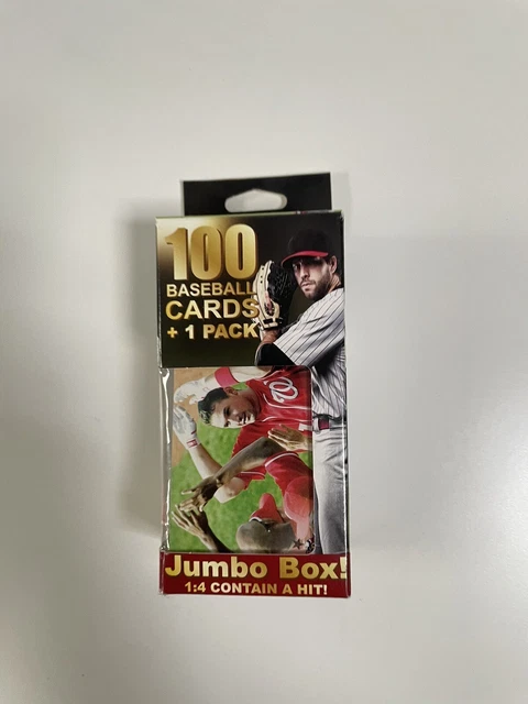 100 carte da baseball + 1 confezione scatola jumbo -1:4 contengono un colpo! Nuovo IMBALLO ORIGINALE