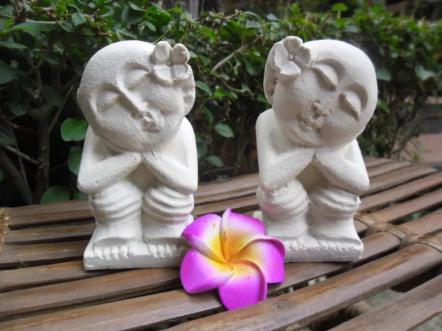 Balinese Mimpi Statues x 2 piece set -  4 designs (sandstone effect)