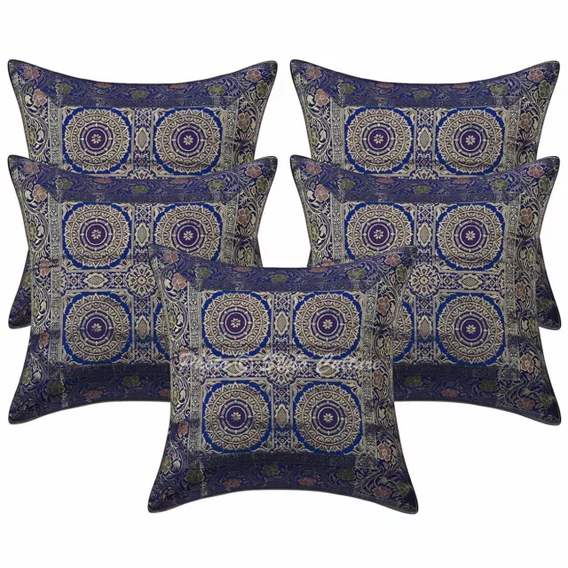 Fundas de almohada decorativas de jacquard brocado indio funda de cojín de...