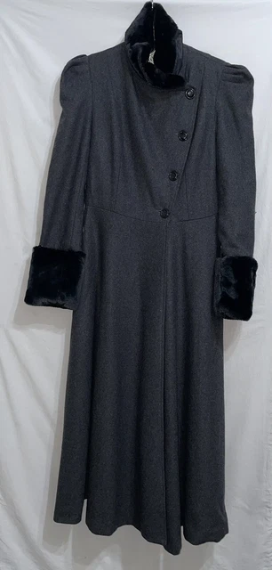 Cappotto In Pelliccia Grigio Di Voodoo Vixen Stile Retrò Vintage Moda