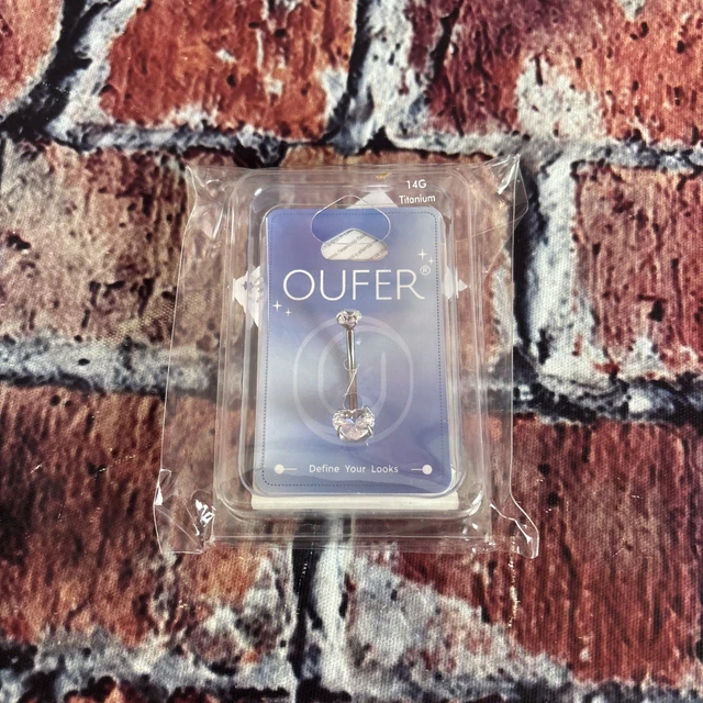 CIZME G23 Titanio Piercing Ombelico 12mm Filettatura Interna 14G Barra Pancia Con Cristallo CZ Piercing