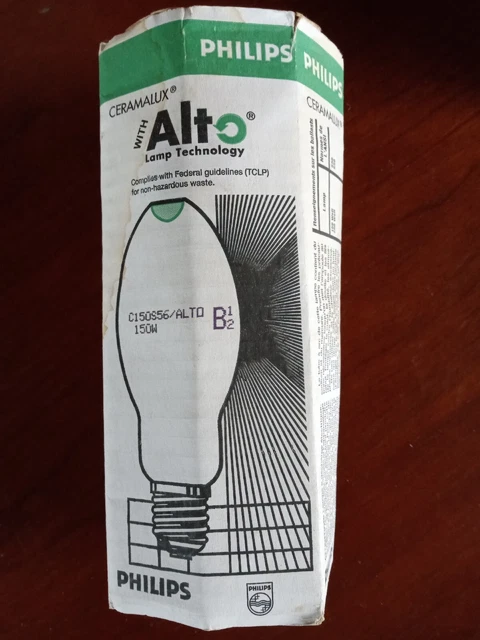Philips Alto Ceramalux  C150S56 150 Watt High Pressure Sodium Lamp HPS New Mogul