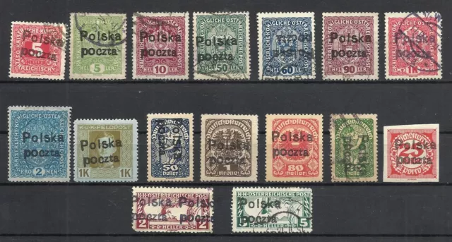 Poland Austria local  1919 BARANÓW ISSUE all set used /mh ovpt