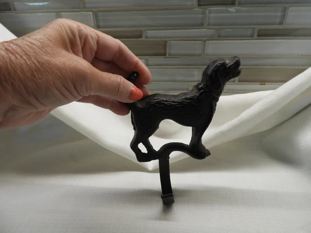 Vtg. Industrial Cast Iron Pet Hook (Golden Retriever)
