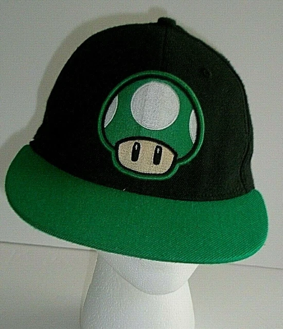 SUPER MARIO HAT Cap 1UP Mushroom Tek Flex One Size Fits Most Black