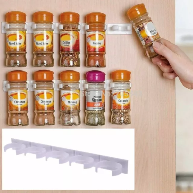 🔥 Spice Herb Jar Rack Hold Kitchen Door Storage Organiser Wall Rack Bottle