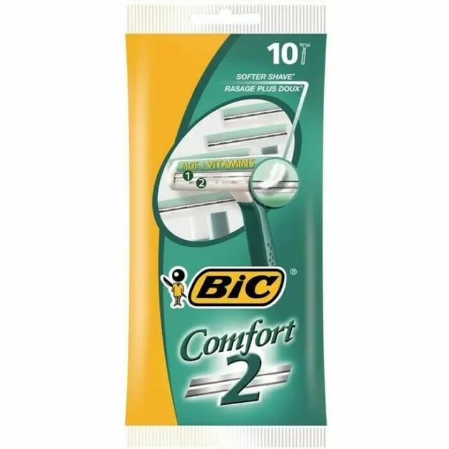 Lot Sachet x10 Rasoirs Jetable à Lames Bic Confort n°2 NEUF