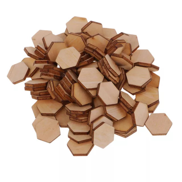 200 Stk Holz Hexagon Scheiben Naturholzscheiben Unlackiert für Dekor 15 mm