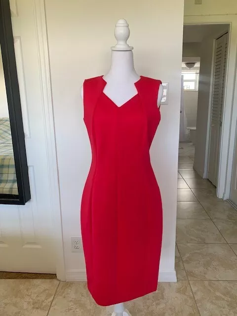 New Without Tag Calvin Klein Fushia Women's Sleeveless Sheath Dress Size 8