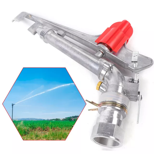 2'' Alloy Sprinkler Head Irrigation Spray Gun 360° Large Area Impact Watering US