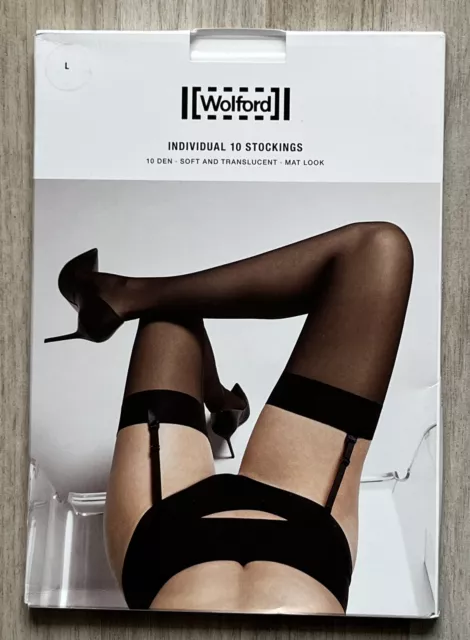 Wolford "Individual 10" Stocking/Strapsstrümpfe, Gr. L, 10 DEN, white, OVP